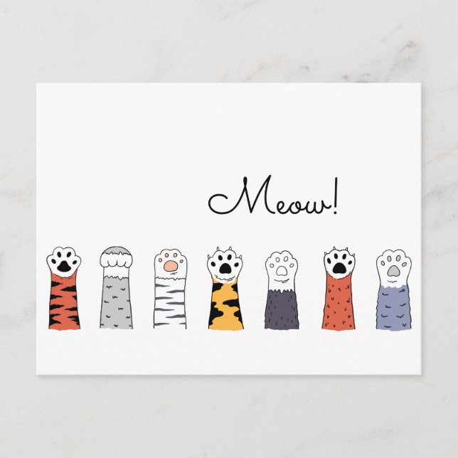 Postal ¡MALO! Gato Paws Mascota Gatos Tigre Diversión col (Anverso)