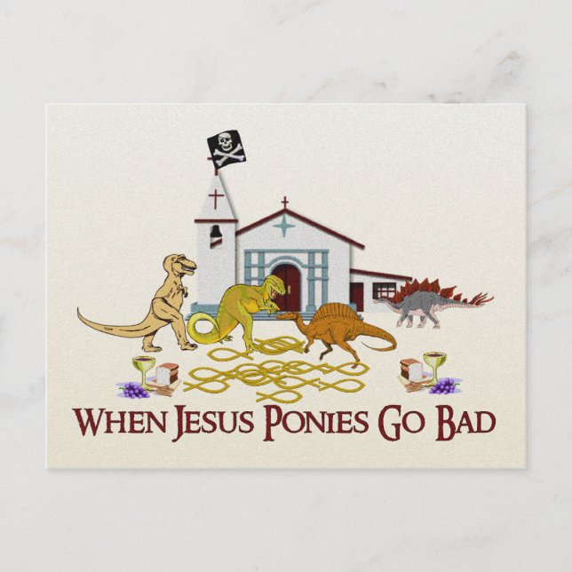 Postal Malos Jesús Ponies (Anverso)