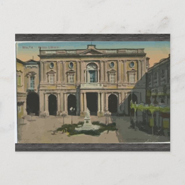 Postal Malta - Biblioteca, Vintage (Anverso)