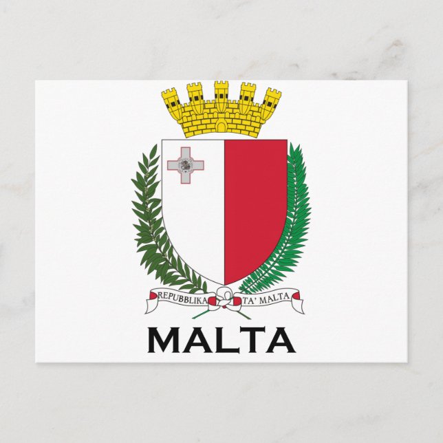 Postal MALTA - emblema/escudo de armas/símbolo/bandera (Anverso)