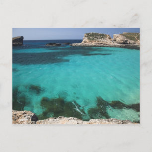 Postal Malta, isla de Comino, laguna azul