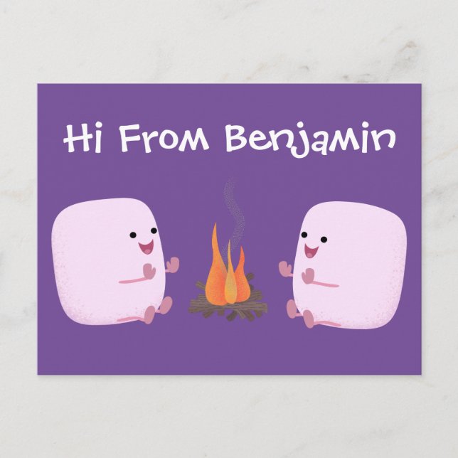 Postal Malvaviscos rosados por personalizado de bomberos  (Anverso)