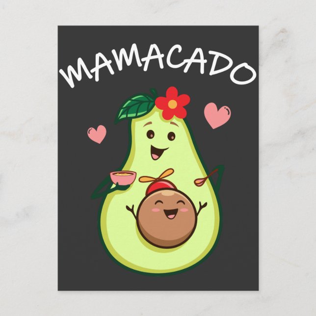 Postal Mama Aguacate cutre relación madre e hijo (Anverso)