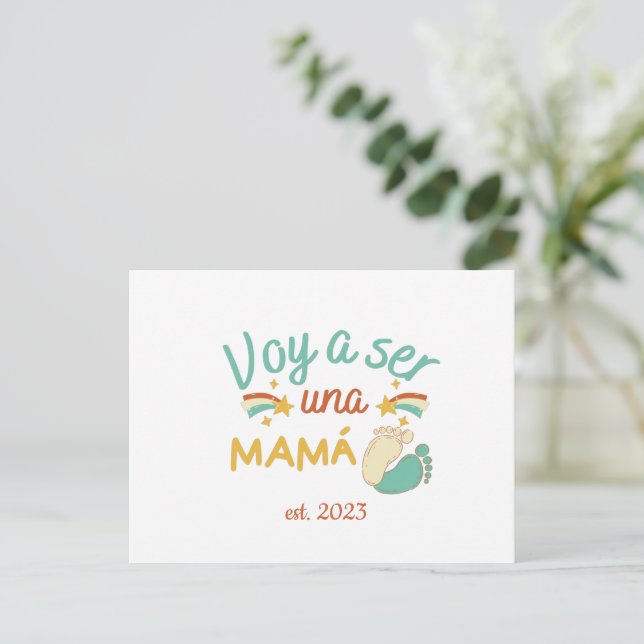Postal Mamá Anuncio Embarazo Día de la Madre (Anverso de pie)
