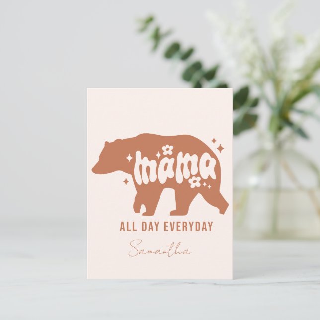 Postal Mama Bear - Todo el día (Anverso de pie)