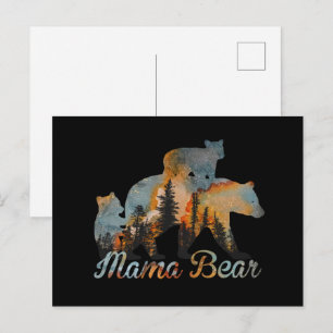 Postal Mama Bear Y Baby Bear Día de la Madre Forestal Vin