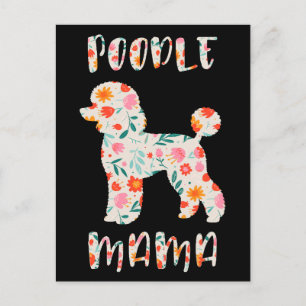 Postal Mamá Caniche Floral Amante de Perros