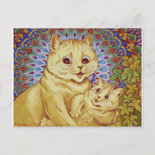 Postal Mama Cat & Kitten (Louis Wain)