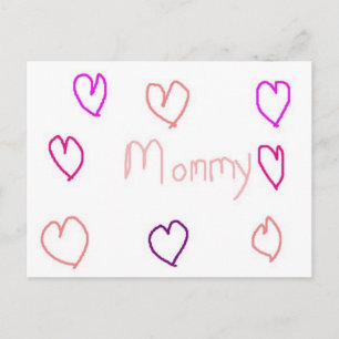 Postal mamá con corazones