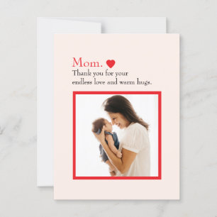 Postal "Mamá" con mensaje de corazón y Personalizado -