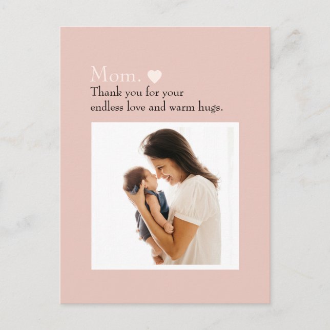 Postal "Mamá" con mensaje de corazón y Personalizado - (Anverso)