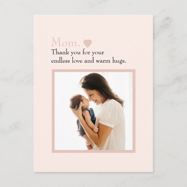 Postal "Mamá" con mensaje de corazón y Personalizado - (Anverso)