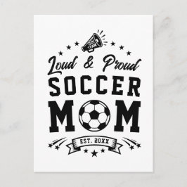 Postal Mamá de fútbol ruidosa y orgullosa