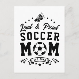 Postal Mamá de fútbol ruidosa y orgullosa