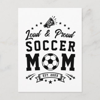 Postal Mamá de fútbol ruidosa y orgullosa