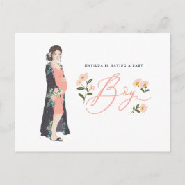 Postal Mamá de pelo oscuro para ser de un niño bebé de la