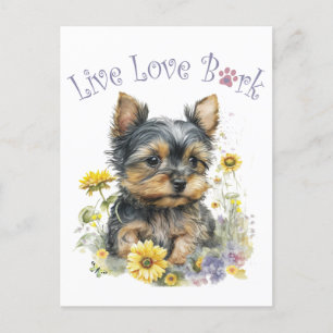 Postal Mamá de Yorkie Floral
