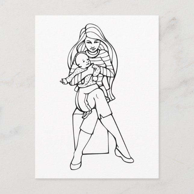 Postal Mamá e hijo (Anverso)