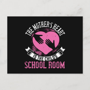 Postal Mamá - el corazón de mamá es la sala de clase del 