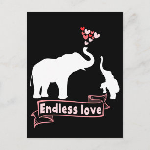 Postal Mamá elefante niños lindo mamá