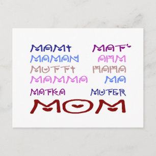 Postal Mamá en diferentes idiomas (Día de la Madre)