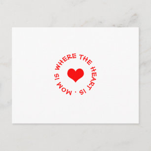 Postal mamá es donde el corazón está botón