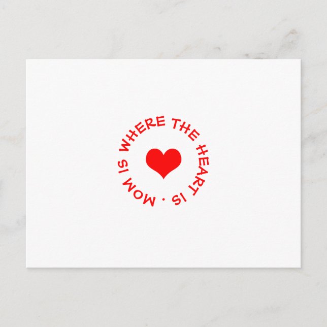 Postal mamá es donde el corazón está botón (Anverso)