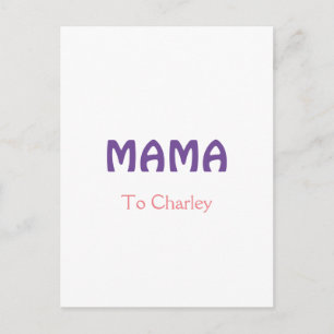 Postal Mama feliz madres retro púrpura agregar texto nomb