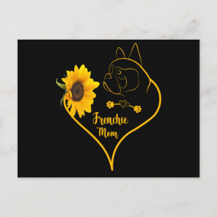 Postal Mamá francesa con amantes del Sunflower Cute Frenc