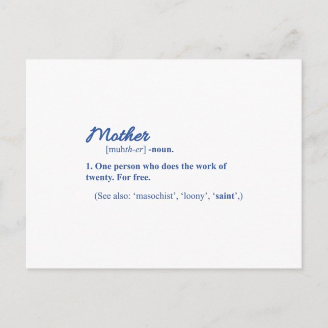 Postal MAMÁ FUNNY Happy Mothers Day Mamá Guay Mom (Anverso)