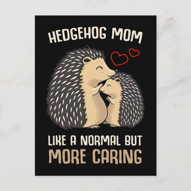 Postal Mamá Hedgehog Lover Hija Son (Anverso)