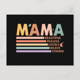 Postal Mamá Hermosa Sin Miedo Adorable Valiente Fuerte