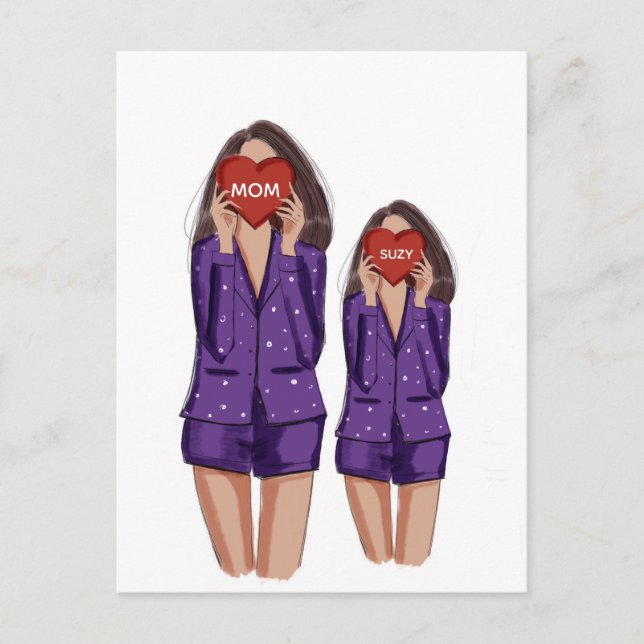 Postal mamá, hija, Día de la Madre, regalo, (Anverso)