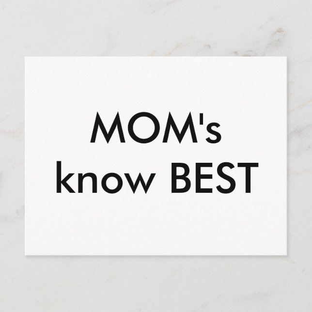 Postal MAMÁ lo mejor que sabe (Anverso)