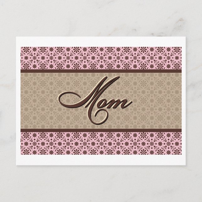 Postal Mamá marrón rosa (Anverso)
