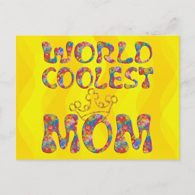 Postal Mamá más fría del mundo | ondas amarillas (Anverso)