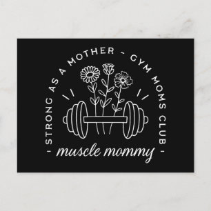 Postal Mamá musculosa gimnasio mamá fuerte madre divertid