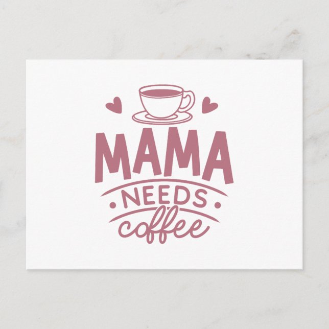 Postal Mamá necesita café, la idea del regalo de la madre (Anverso)