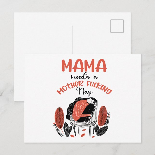 Postal Mamá Necesita Una M*da Napa Madre (Anverso / Reverso)