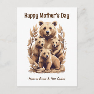 Postal Mama Osa y sus Cachorros - Feliz Día de la Madre