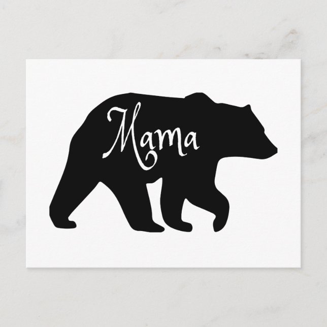 Postal Mama oso negro y blanco (Anverso)
