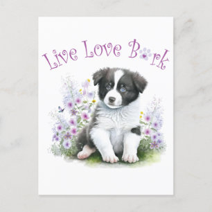Postal Mamá Perro Border Collie Floral