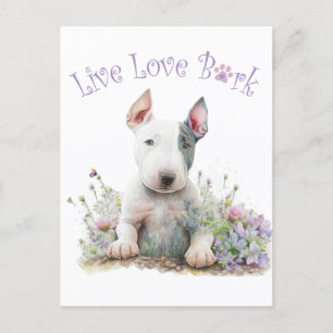 Postal Mamá Perro Bull Terrier Floral
