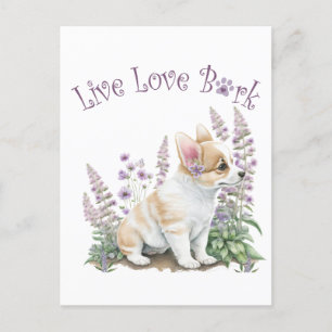 Postal Mamá Perro Corgi Floral