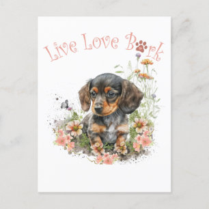 Postal Mamá Perro Dachshund Floral