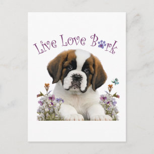 Postal Mamá Perro San Bernardo Floral