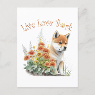 Postal Mamá Perro Shiba Inu Floral