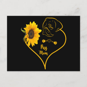 Postal Mamá Pug con el Día de la Madre de los amantes de