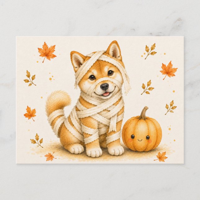 Postal Mamá Shiba Inu Halloween (Anverso)
