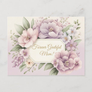 Postal Mamá siempre agradecida con flores de lavanda